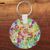 Colorfully Dots Spirals Hand Painting 2 Schlüsselanhänger (Vorderseite)