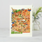 Colorfully Illustrated Arizona Map Flat Card (Stehend Vorderseite)