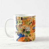 Colorfully Illustrated Arizona Map Mug Kaffeetasse (Links)