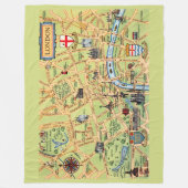 Colorfully Illustrated Map of London  Fleecedecke (Vorderseite)