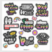 Colorfully Signed – ASL Affirmation Stickers Aufkleber (Blatt)