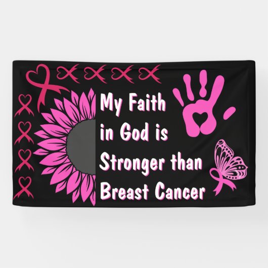 Coloriage Glaube Brustkrebs Überleben Banner Idee (Horizontal)