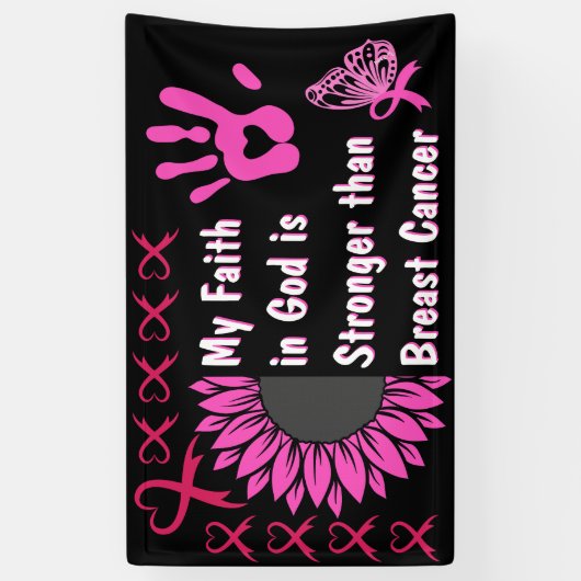 Coloriage Glaube Brustkrebs Überleben Banner Idee (Vertikal)