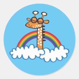 Colorida Jirafa. Giraffe. Arcoiris, rainbow. Runder Aufkleber