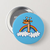 Colorida Jirafa. Jirafa. Arcoiris, arco iris Button (Vorne & Hinten)