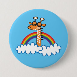 Colorida Jirafa. Jirafa. Arcoiris, arco iris Button