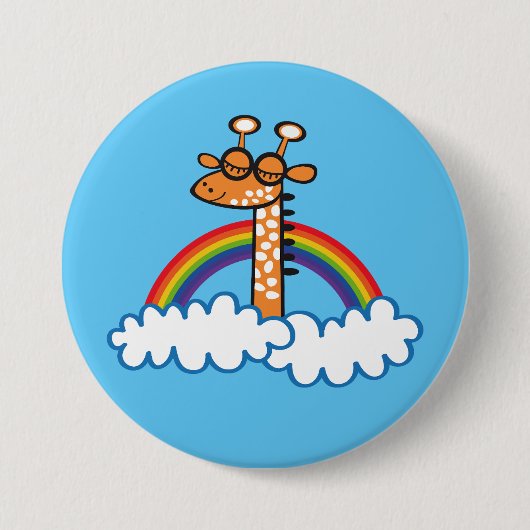 Colorida Jirafa. Jirafa. Arcoiris, arco iris Button (Vorderseite)