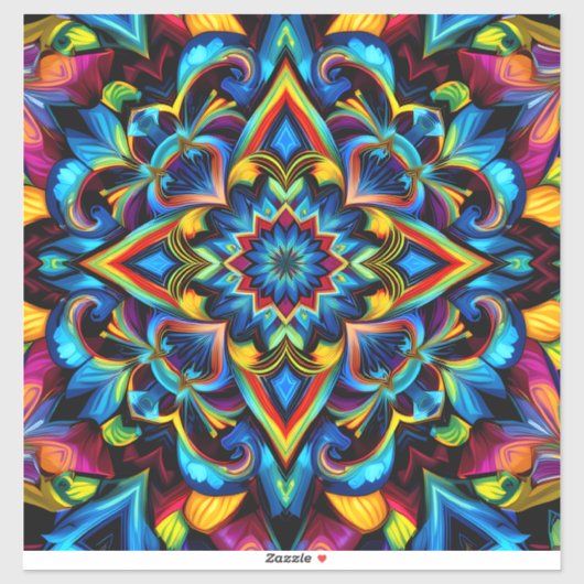 Colorido Kaleidoscope Mandala iPhone 14 Funda Aufkleber (Blatt)