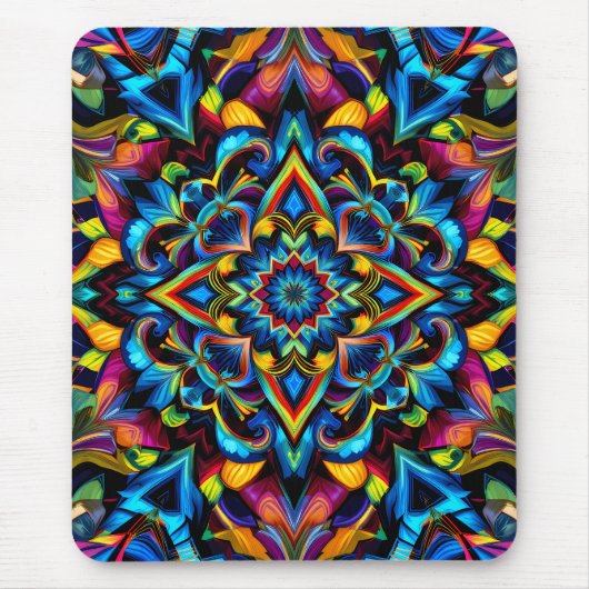 Colorido Kaleidoscope Mandala iPhone 14 Funda Mousepad (Vorne)