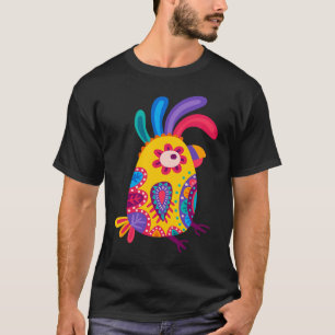 Colorido papagayo pequeño con copete alebrije mexi T-Shirt
