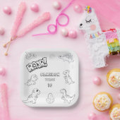 Coloring Activity Spaß niedliches Party Dinosaur P Pappteller (Party)