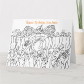 Coloring Book Happy Birthday Card Individuelle Nam Karte (Vorderseite)