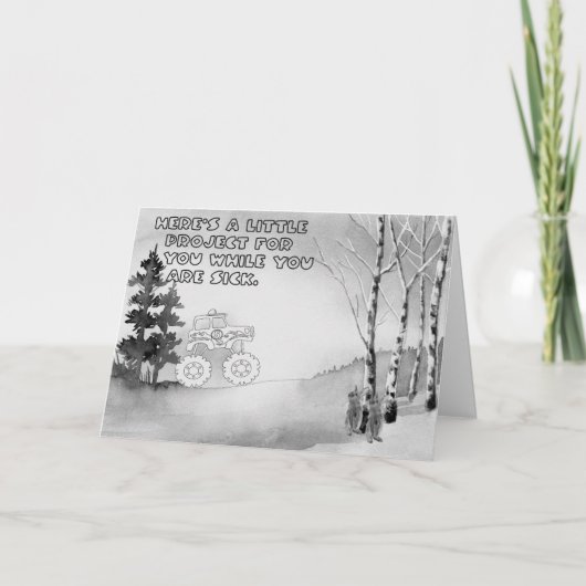 Coloring Get Well for Young Boys Karte (Vorderseite)