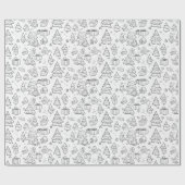 Coloring Outline Of Christmas Geschenkpapier (Flach)