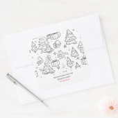 Coloring Outline Of Christmas Quadratischer Aufkleber (Umschlag)