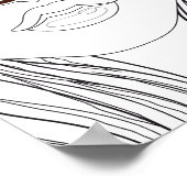 Coloring Page Beach Girl Poster (Ecke)