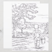 Coloring Page - Boy Goin' Pishin' (Vorne/Hinten)