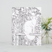 Coloring Page - Cat on Fence (Stehend Vorderseite)