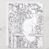 Coloring Page - Cat on Fence (Vorderseite)