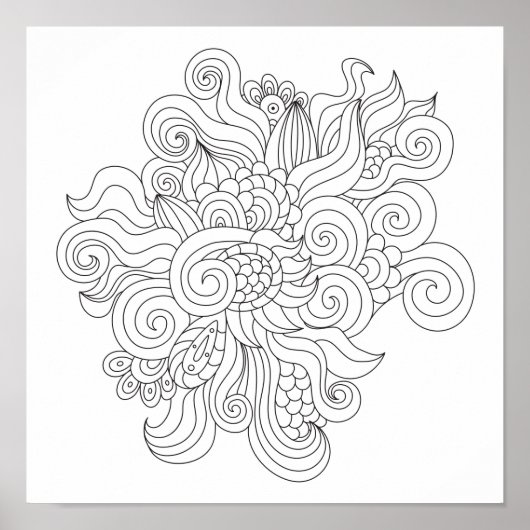Coloring Page Crazy Doodle Poster (Vorne)