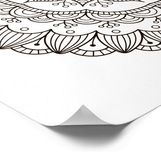 Coloring Page Mandala Blume Poster (Ecke)
