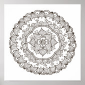 Coloring Page Mandala Blume Poster (Vorne)