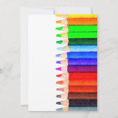 Coloring Theme Rainbow Pencils Children's Party Einladung (Rückseite)