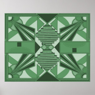 Colorisierte Art Deco Poster