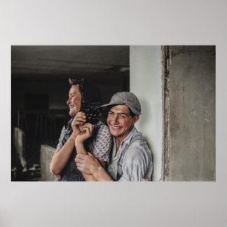 Colorized 1968 European Portrait of a Young Couple Poster