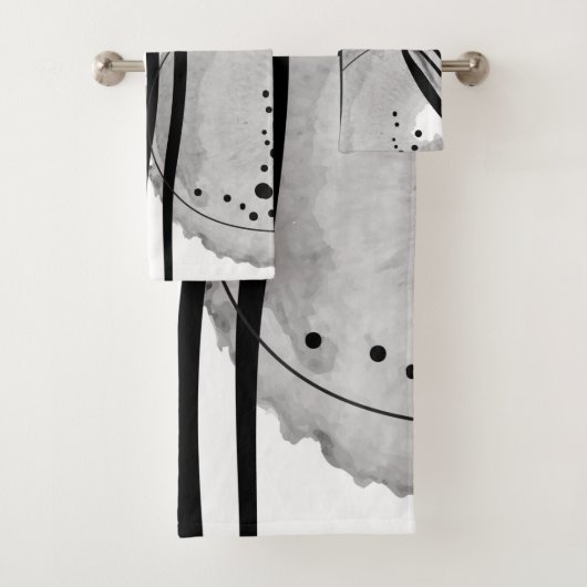 Colorless Abstract Watercolor Two Badhandtuch Set (Insitu)