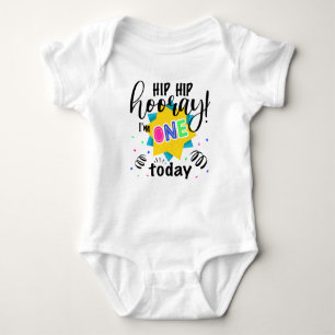 Colorous First Birthday Baby Jersey Bodysuit Baby Strampler