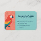 Colorous Parrot Language Tutor Business Card Visitenkarte (Vorderseite)
