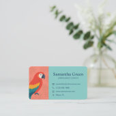 Colorous Parrot Language Tutor Business Card Visitenkarte (Stehend Vorderseite)