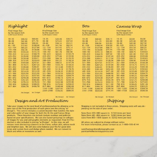 Colorplak-Preise Flyer (Hinten)
