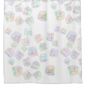 Colors 3D cubes Throw Pillow Duschvorhang (Vorderseite)