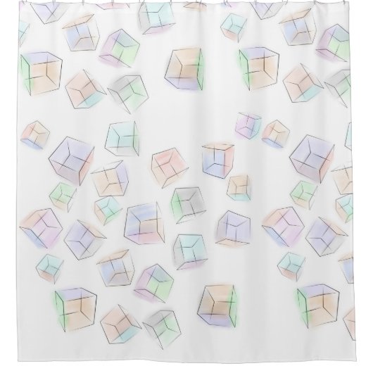 Colors 3D cubes Throw Pillow Duschvorhang (Vorderseite)