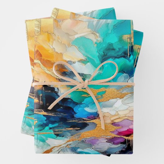 Colors and Gold Geschenkpapier Set (Beispiel)