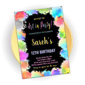 Colors Art in Party Paint Birthday Einladung