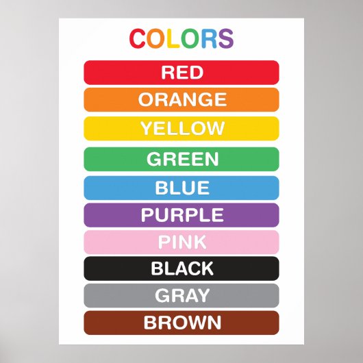 Colors Classroom Early Learning Poster (Vorne)