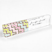 Colors Diagonal Zigzag Zickzack Muster Namensplakette