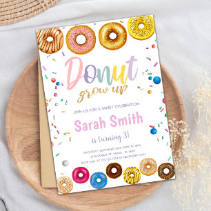 Colors Donut Birthday Einladungen