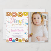 Colors Donut Birthday Einladungen mit Foto (Vorderseite)