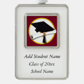Colors Graduation Cap & Diploma Rahmen-Ornament Silber (Vorderseite)