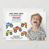 Colors Monster Truck Birthday Einladungen Foto (Vorderseite)