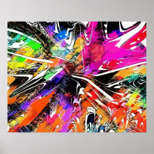 Colors of Life Abstract Grafitti Art Poster by KEB
