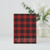 Colors of Scotland Clan Cunningham Tartan Postkarte (Stehend Vorderseite)