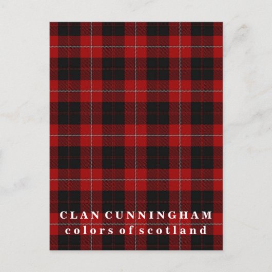 Colors of Scotland Clan Cunningham Tartan Postkarte (Vorderseite)