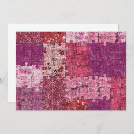 Colors Textur Puzzle Einladung (Vorne/Hinten)