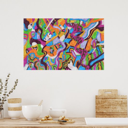 "Colorscape" Abstrakte Kunst Poster (Küche)
