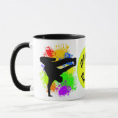 Colorsplash Breakdancer personalisierter Becher Tasse (Links)